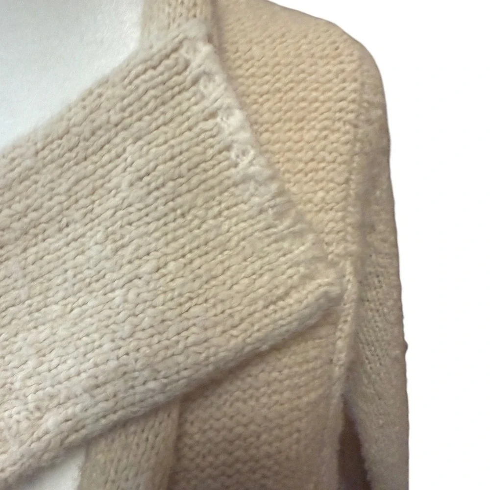 Free People Cream Cable Knit Wool Blend Shawl Collar Button Cardigan Sweater S/P